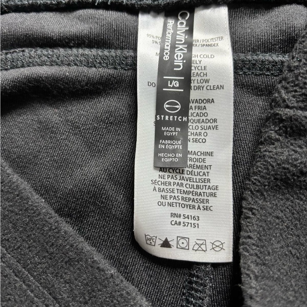 Calvin Klein Performance Fleece Joggers Black Women’s Size L CK Logo - Picture 6 of 7
